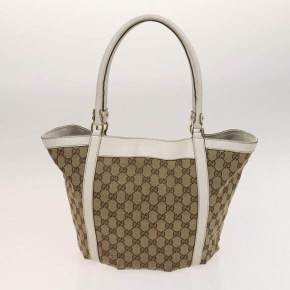 GUCCI GG Canvas Abbey Tote Bag 2Set Beige Gold Auth BA2173 - Picture 3 of 16